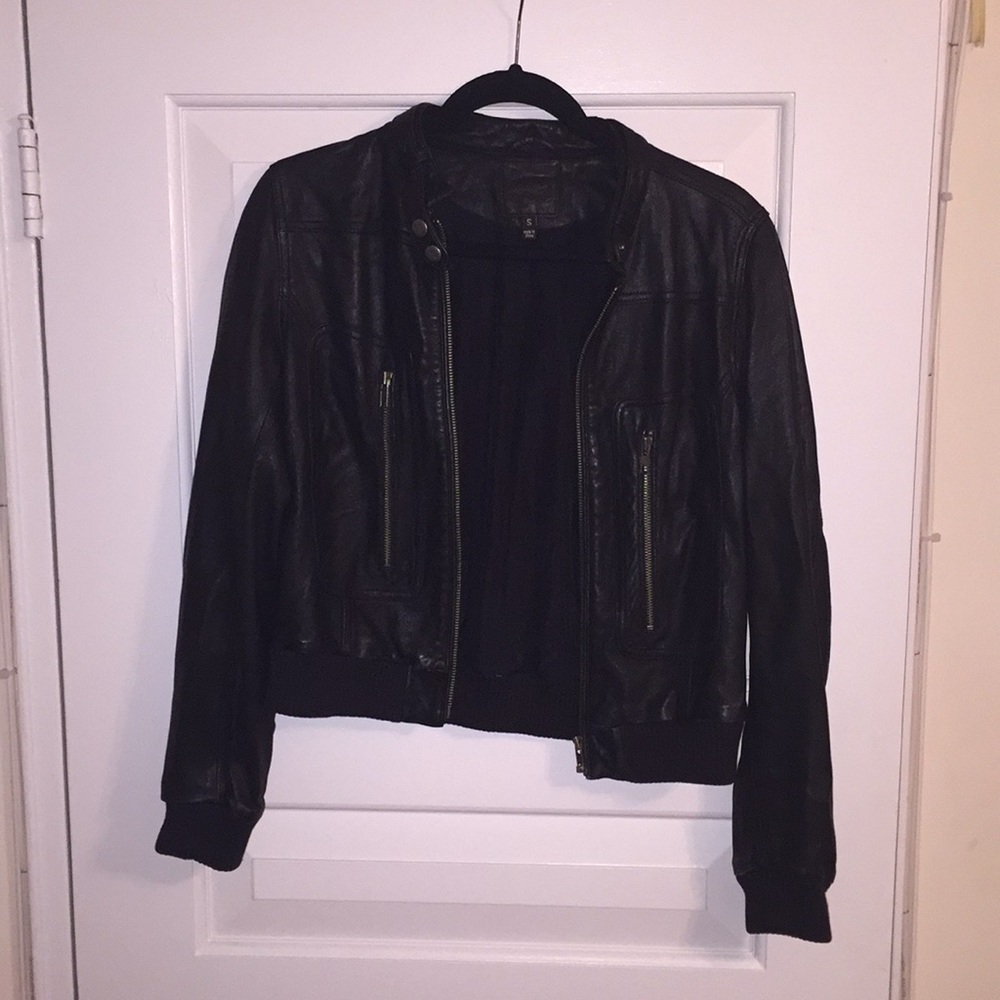 Joie black leather jacket
